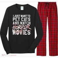 Funny Horror Movie Fan Halloween Cat Lover Gift Long Sleeve Pajama Set thumb 0