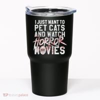 Funny Horror Movie Fan Halloween Cat Lover Gift Tumbler thumb 0