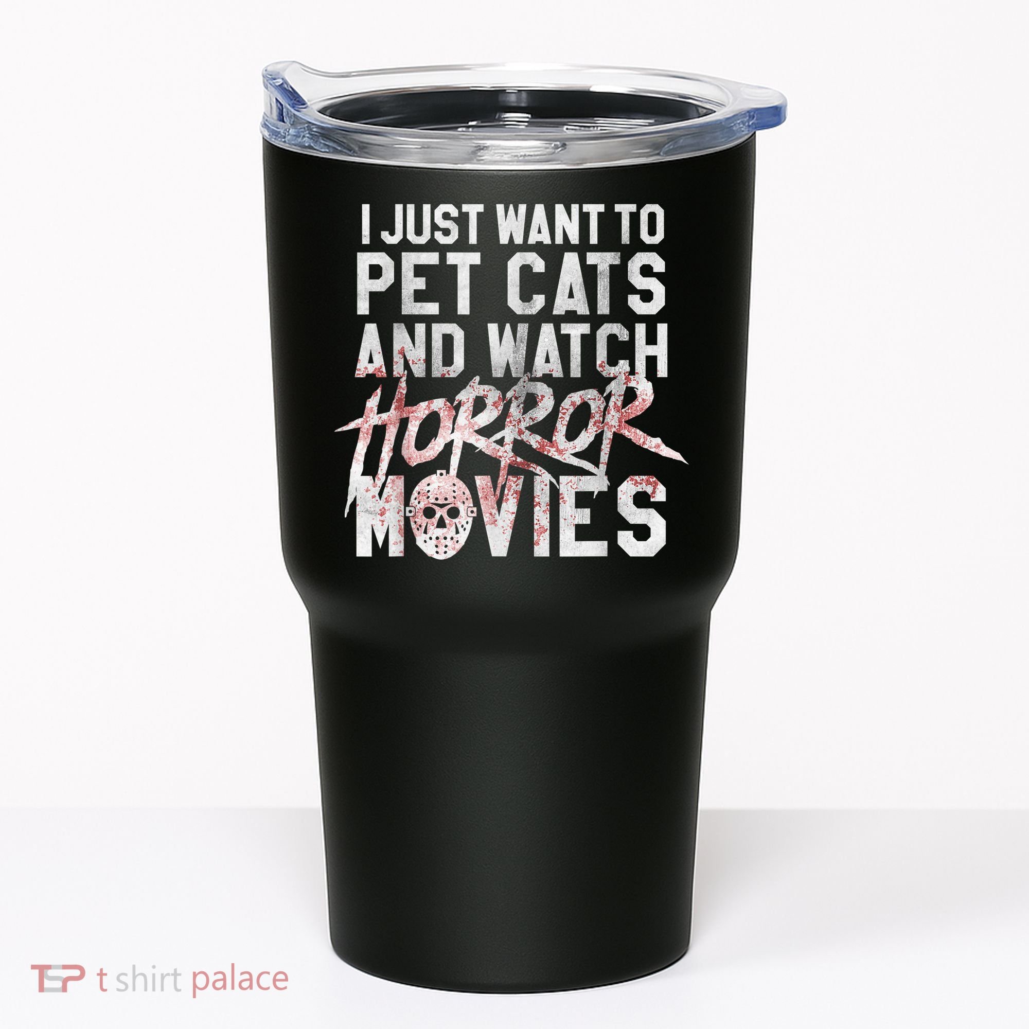 Funny Horror Movie Fan Halloween Cat Lover Gift Tumbler
