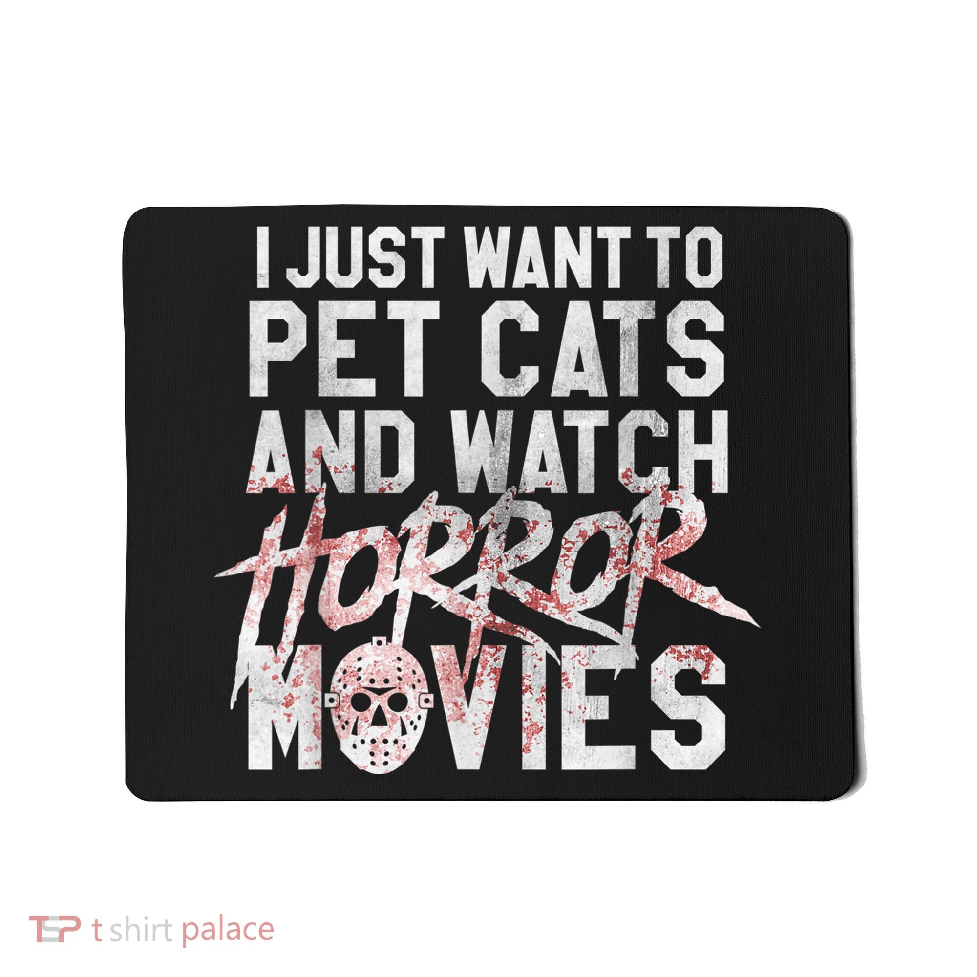 Funny Horror Movie Fan Halloween Cat Lover Gift Mousepad