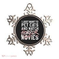 Funny Horror Movie Fan Halloween Cat Lover Gift Ornament thumb 0