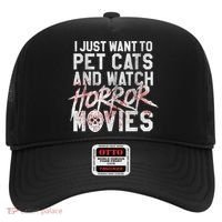 Funny Horror Movie Fan Halloween Cat Lover Gift Hat thumb 0