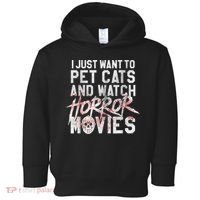 Funny Horror Movie Fan Halloween Cat Lover Gift Toddler Hoodie thumb 0