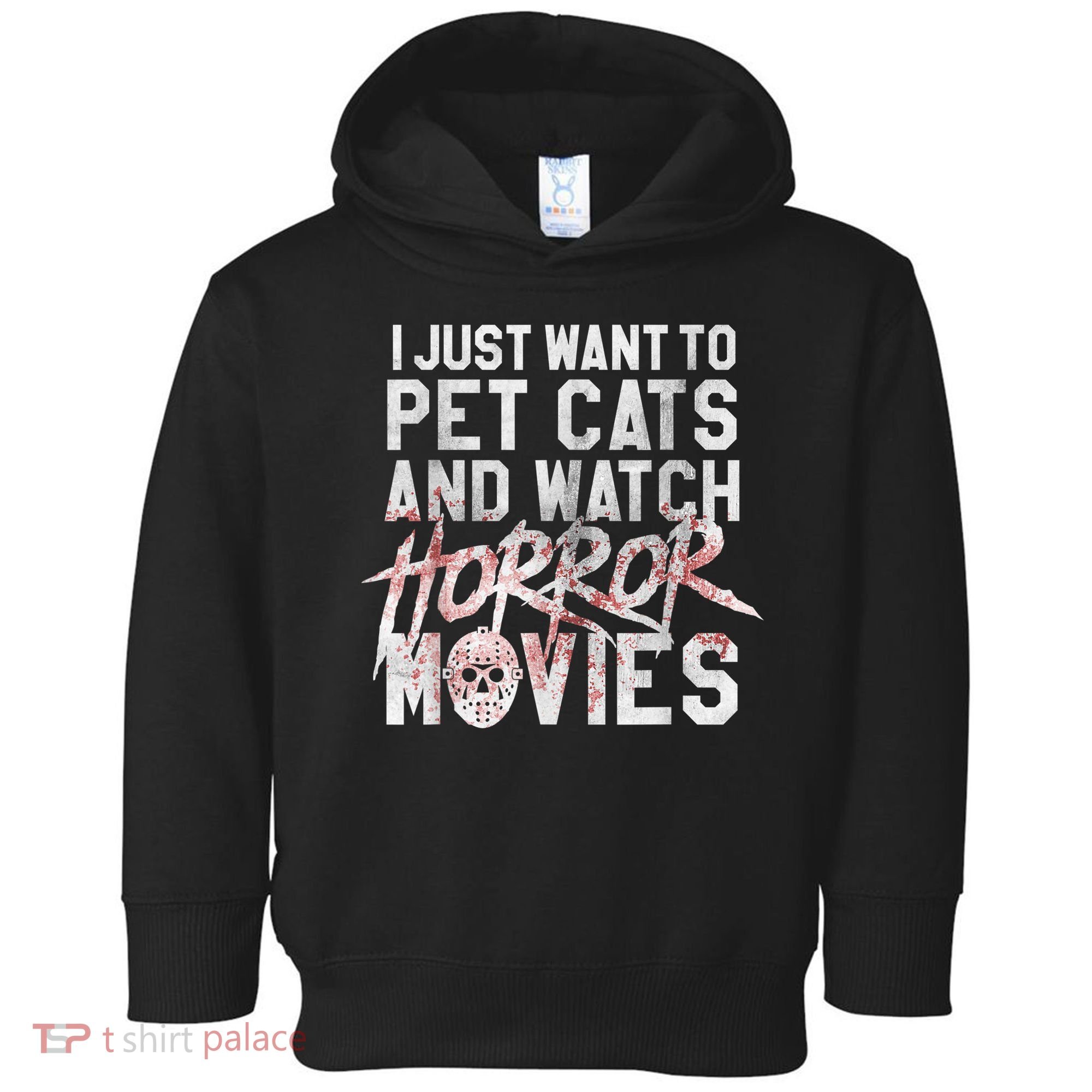 Funny Horror Movie Fan Halloween Cat Lover Gift Toddler Hoodie