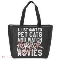 Funny Horror Movie Fan Halloween Cat Lover Gift Tote Bag thumb 0