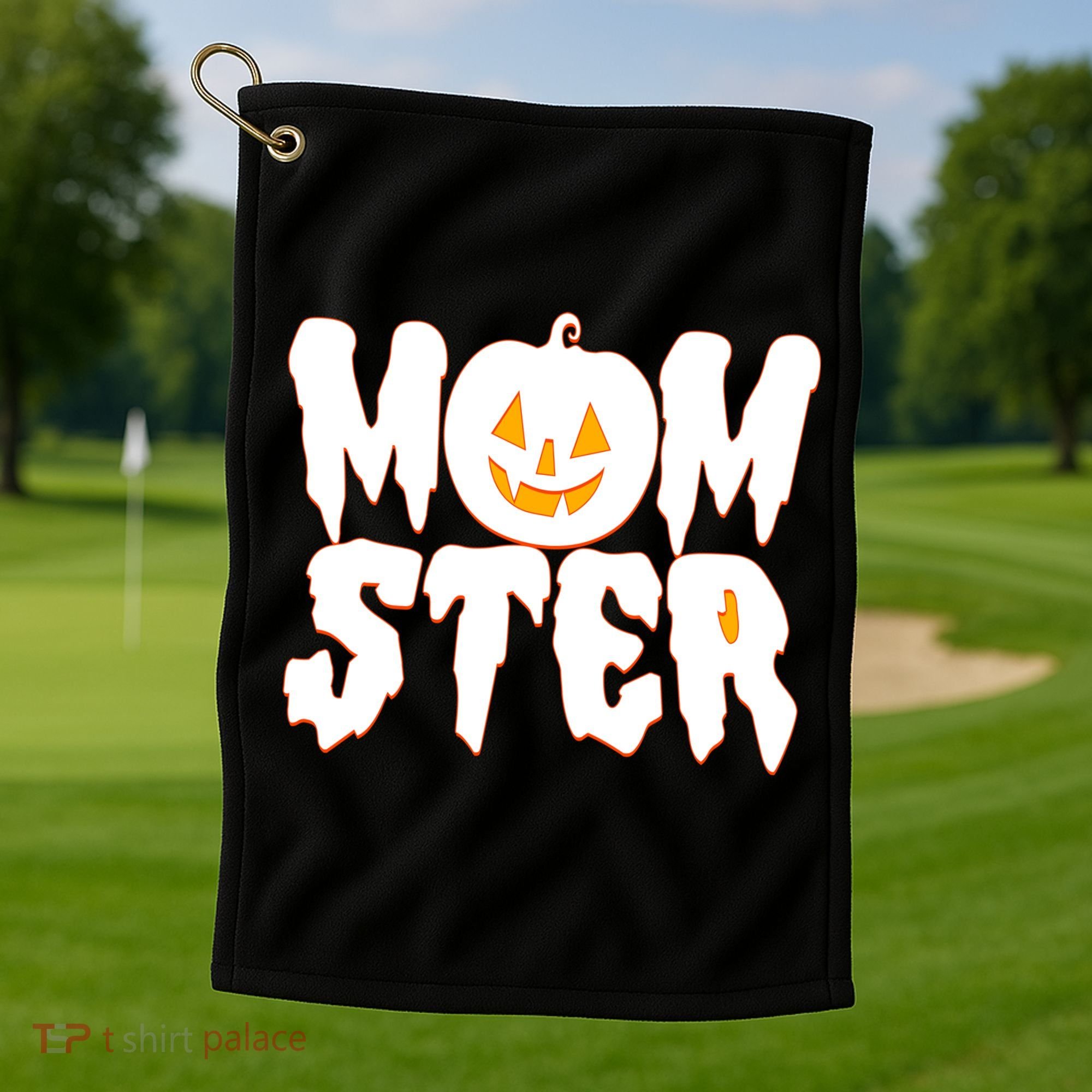 Funny Halloween Momster Monster Golf Towel