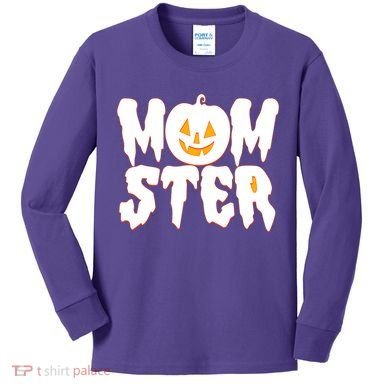 Funny Halloween Momster Monster Kids Long Sleeve Shirt
