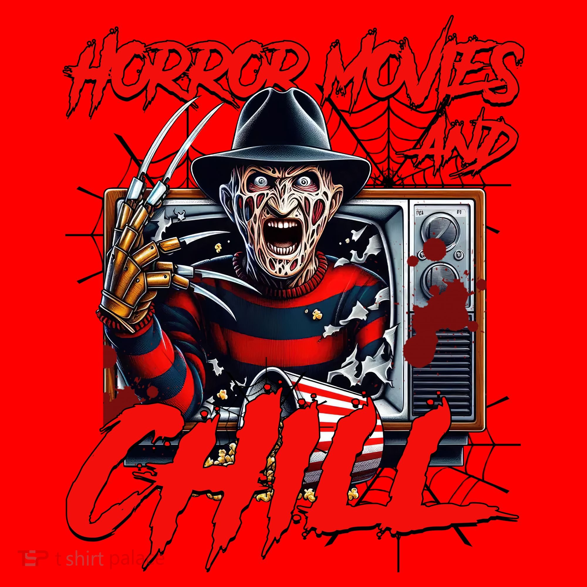 Freddy Horror Movies And Chill Scary Halloween Santa Hat