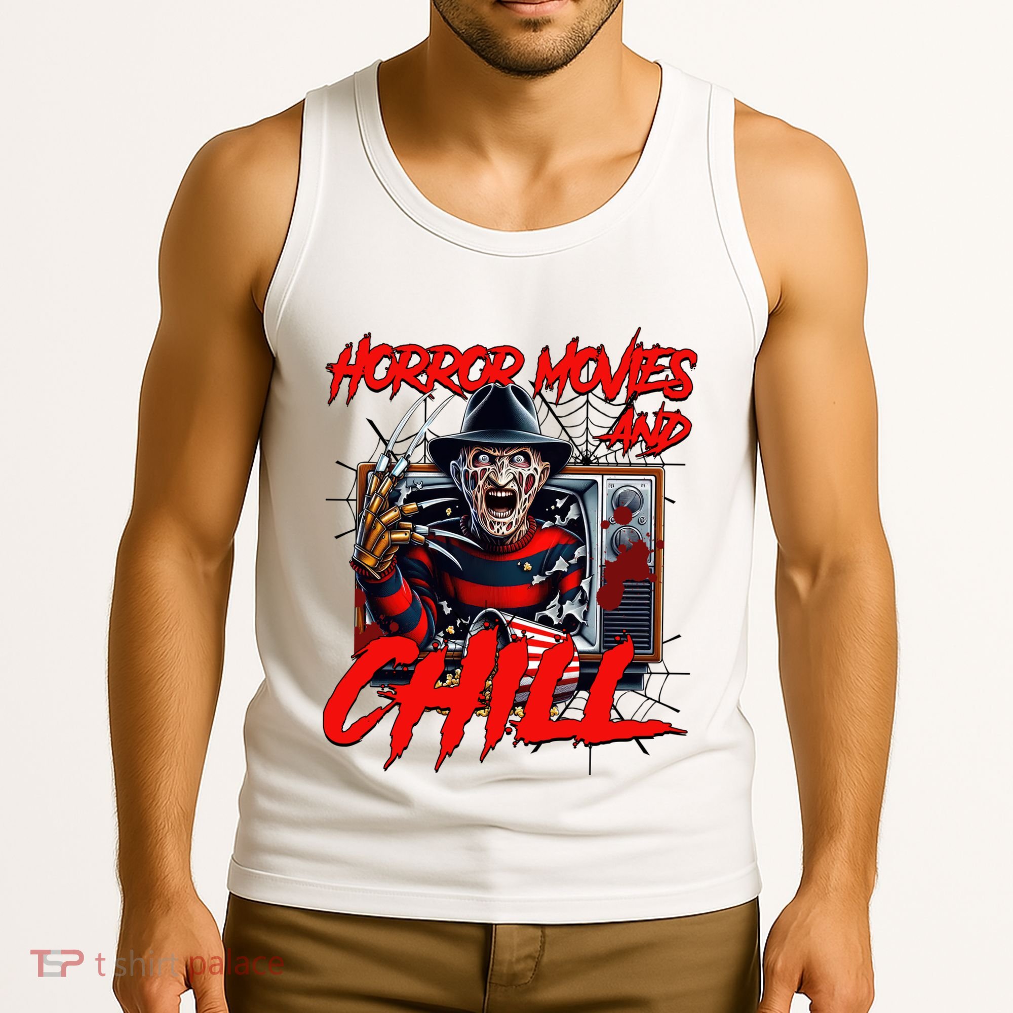 Freddy Horror Movies And Chill Scary Halloween Tank Top