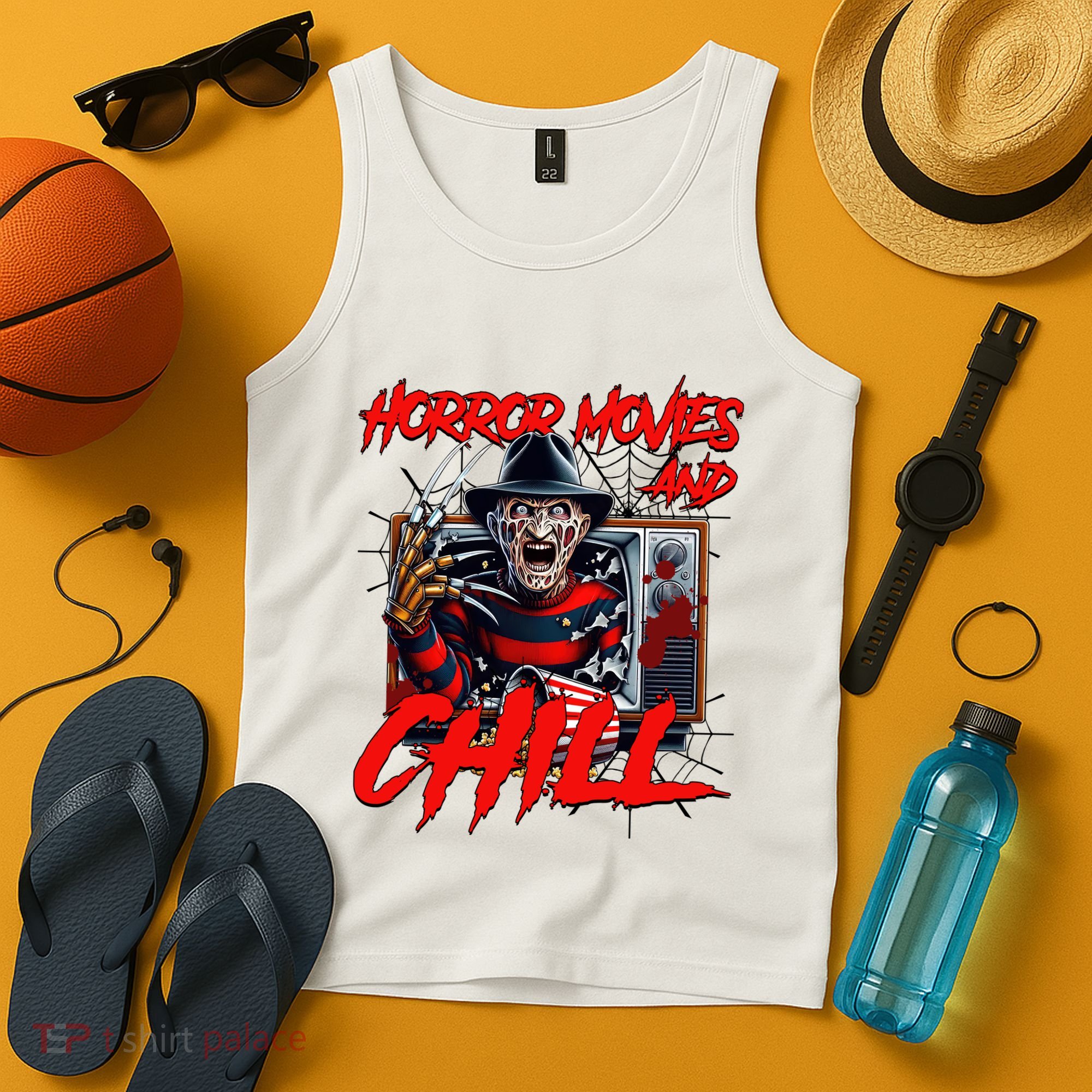 Freddy Horror Movies And Chill Scary Halloween Tank Top