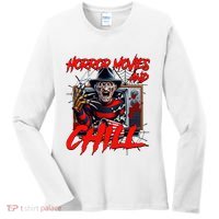Freddy Horror Movies And Chill Scary Halloween Women's Long Sleeve Shirt thumb 0