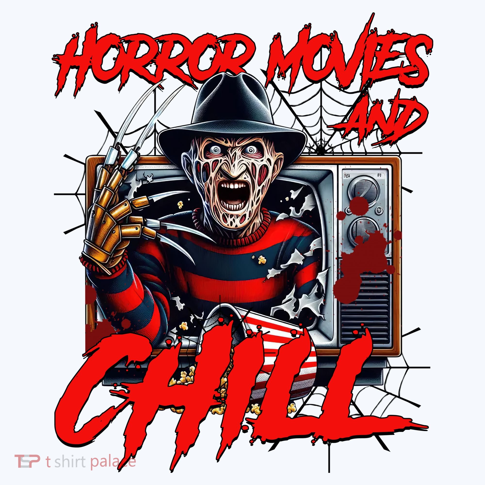 Freddy Horror Movies And Chill Scary Halloween Women's Long Sleeve Shirt