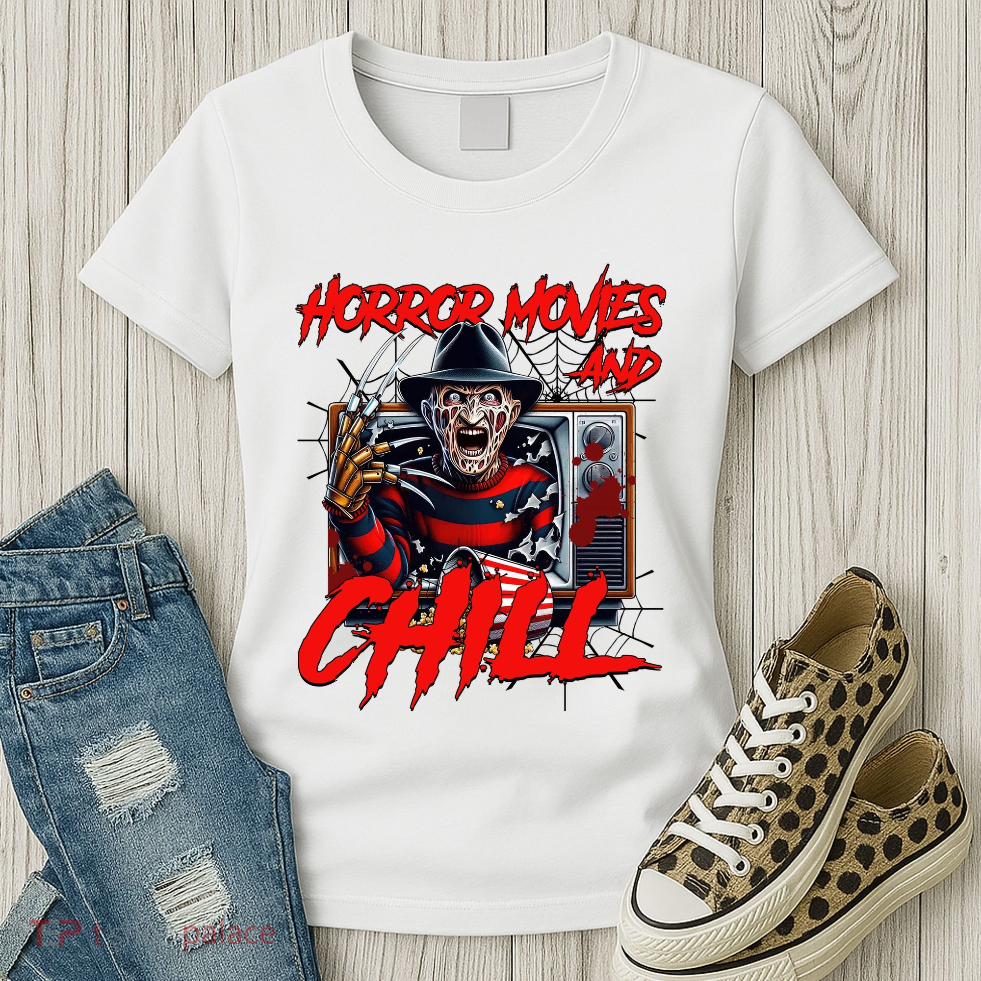 Freddy Horror Movies And Chill Scary Halloween Women's T-Shirt