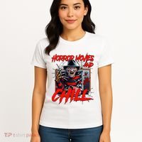 Freddy Horror Movies And Chill Scary Halloween Women's T-Shirt thumb 4