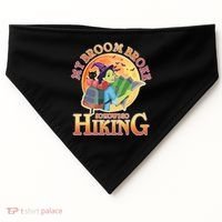 Funny Halloween My Broom Broke So Now I Go Hiking USA-Made Doggie Bandana thumb 0
