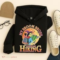 Funny Halloween My Broom Broke So Now I Go Hiking Hoodie thumb 4