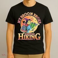 Funny Halloween My Broom Broke So Now I Go Hiking T-Shirt thumb 3