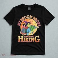Funny Halloween My Broom Broke So Now I Go Hiking T-Shirt thumb 5