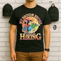 Funny Halloween My Broom Broke So Now I Go Hiking T-Shirt thumb 6