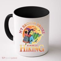 Funny Halloween My Broom Broke So Now I Go Hiking Coffee Mug thumb 0