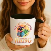 Funny Halloween My Broom Broke So Now I Go Hiking Coffee Mug thumb 3