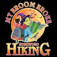 Funny Halloween My Broom Broke So Now I Go Hiking Coffee Mug thumb 5