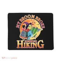 Funny Halloween My Broom Broke So Now I Go Hiking Mousepad thumb 0