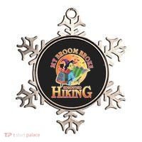 Funny Halloween My Broom Broke So Now I Go Hiking Ornament thumb 0