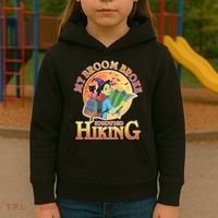 Funny Halloween My Broom Broke So Now I Go Hiking Kids Hoodie thumb 3