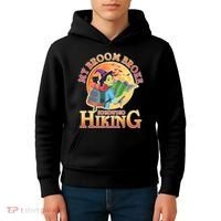 Funny Halloween My Broom Broke So Now I Go Hiking Kids Hoodie thumb 4