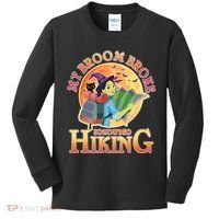 Funny Halloween My Broom Broke So Now I Go Hiking Kids Long Sleeve Shirt thumb 0