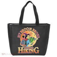 Funny Halloween My Broom Broke So Now I Go Hiking Tote Bag thumb 0