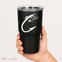 Fish Hook Minimal Art Cool Fishing Lover Art Lover Gift Tumbler thumb 2