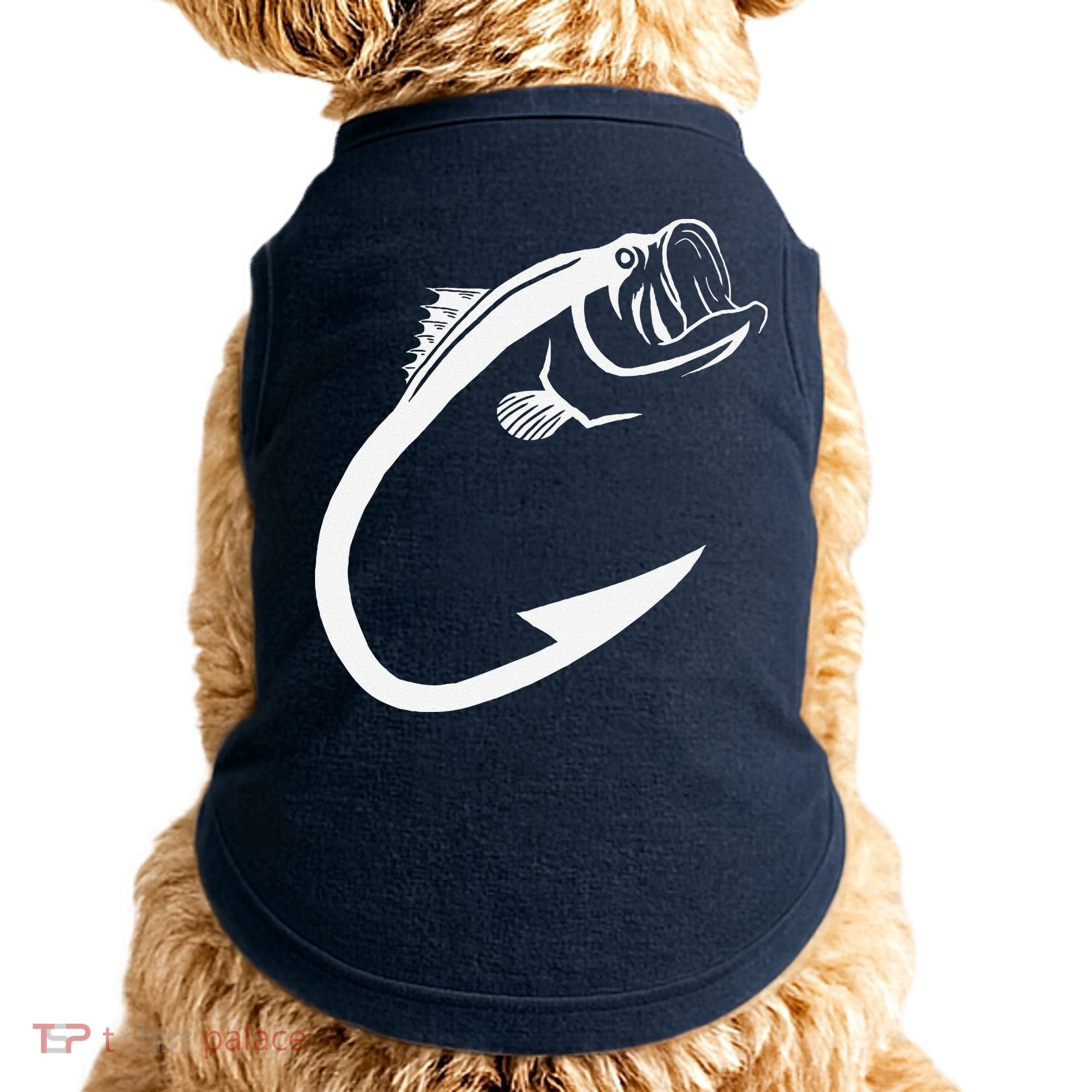 Fish Hook Minimal Art Cool Fishing Lover Art Lover Gift Doggie Tank