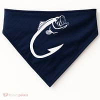 Fish Hook Minimal Art Cool Fishing Lover Art Lover Gift USA-Made Doggie Bandana thumb 0