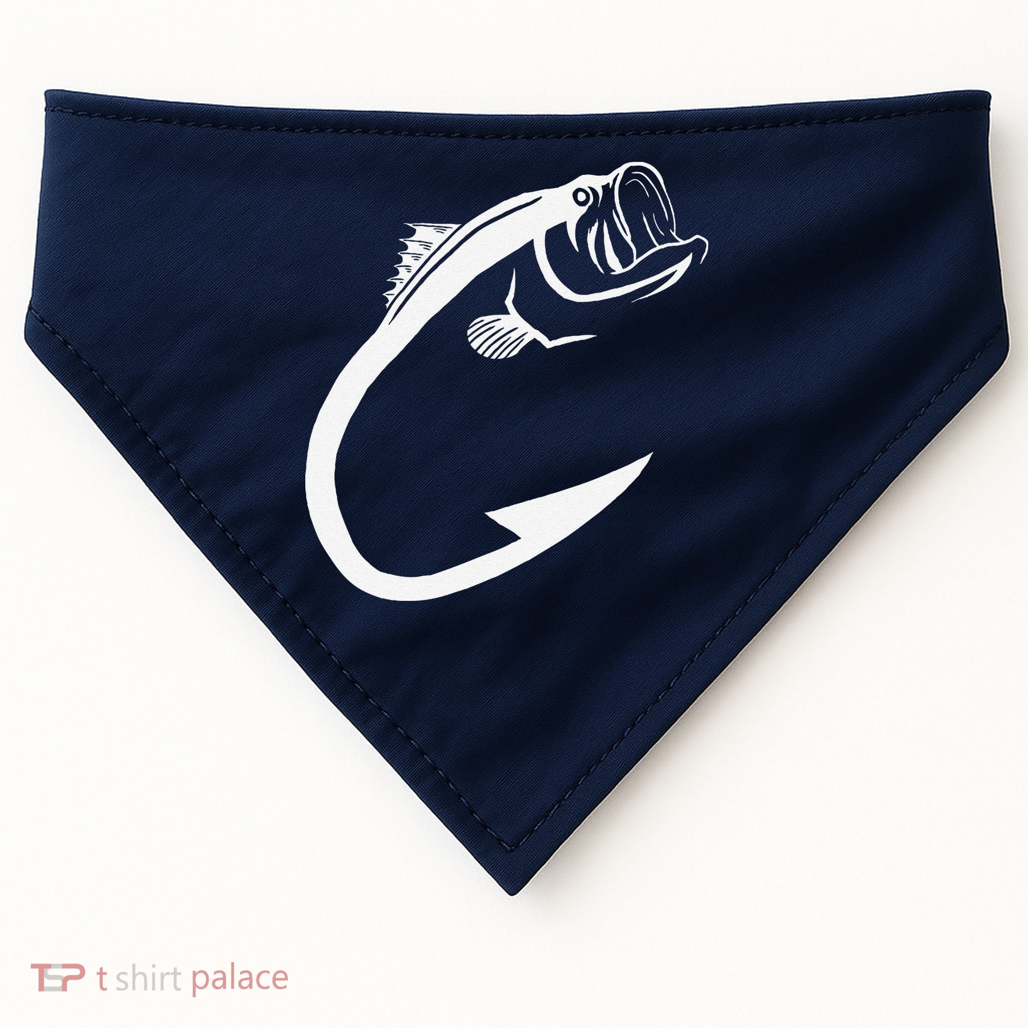 Fish Hook Minimal Art Cool Fishing Lover Art Lover Gift USA-Made Doggie Bandana