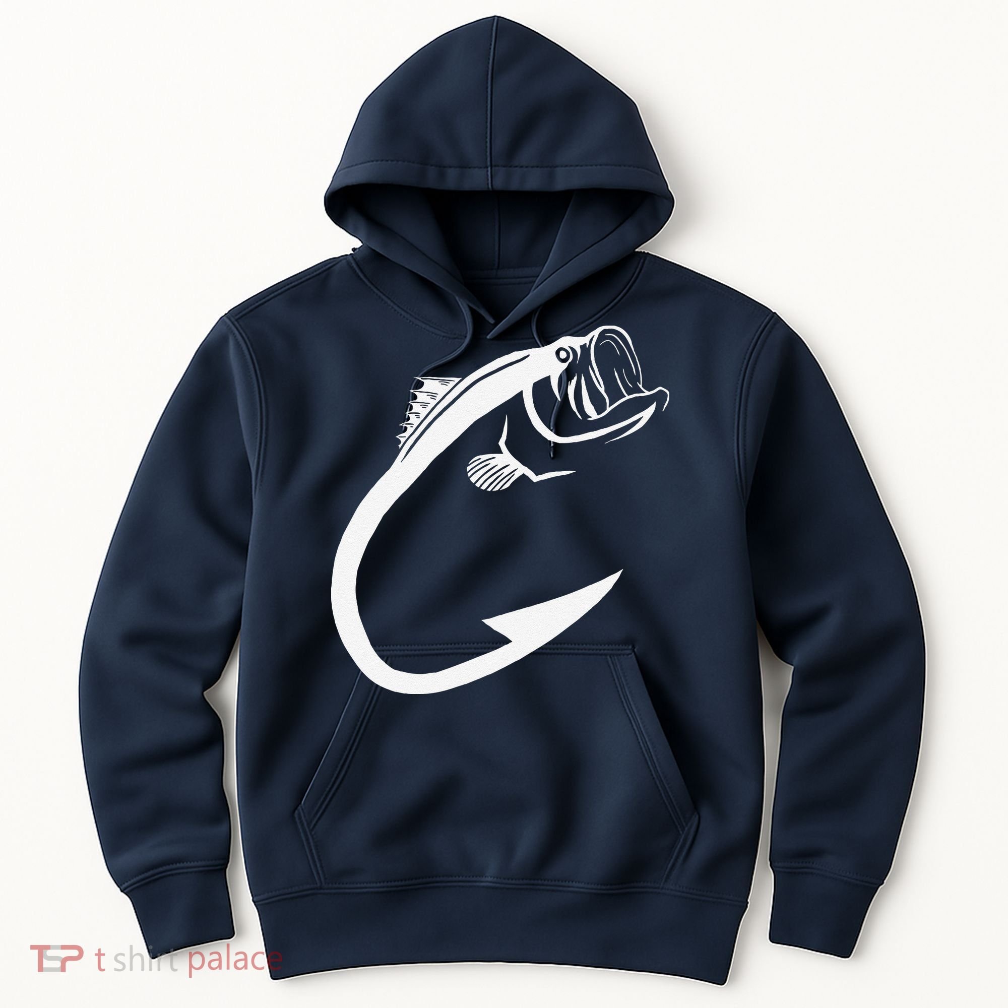Fish Hook Minimal Art Cool Fishing Lover Art Lover Gift Hoodie