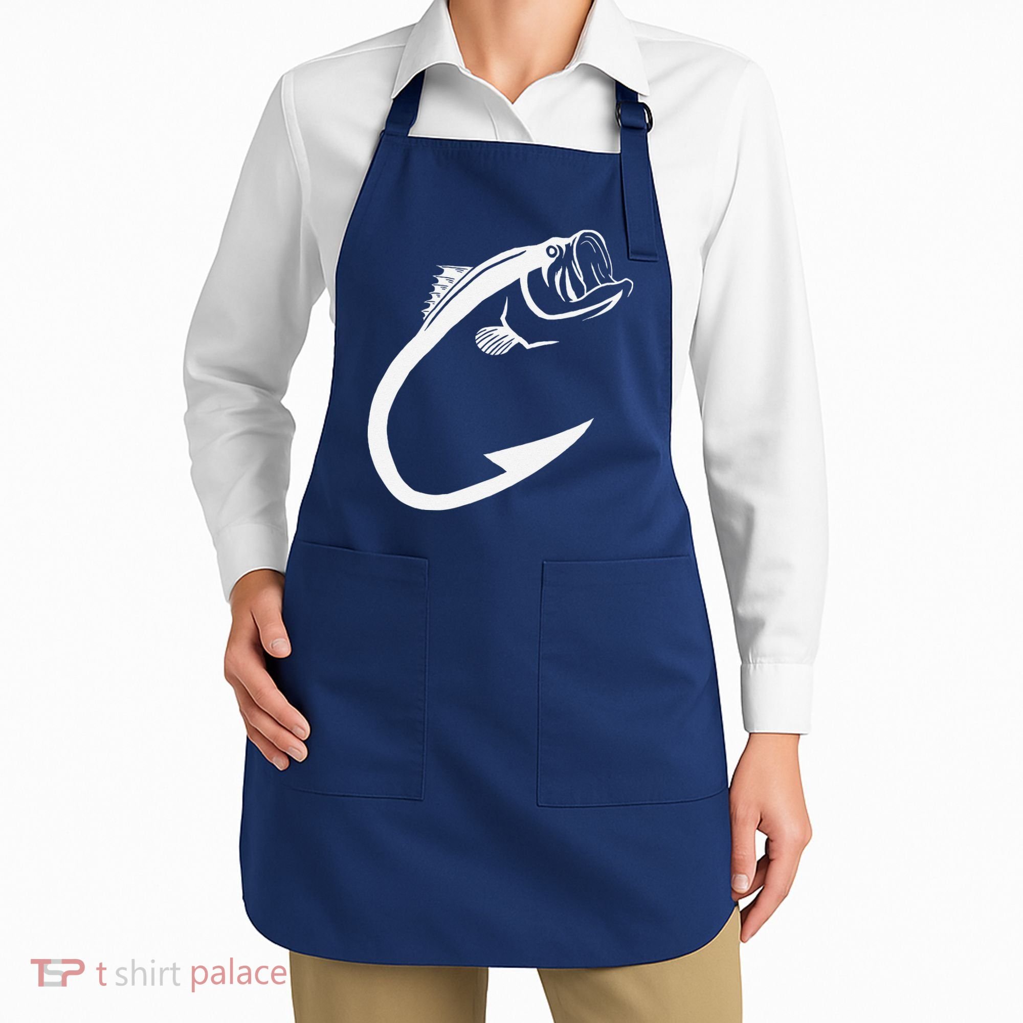 Fish Hook Minimal Art Cool Fishing Lover Art Lover Gift Apron