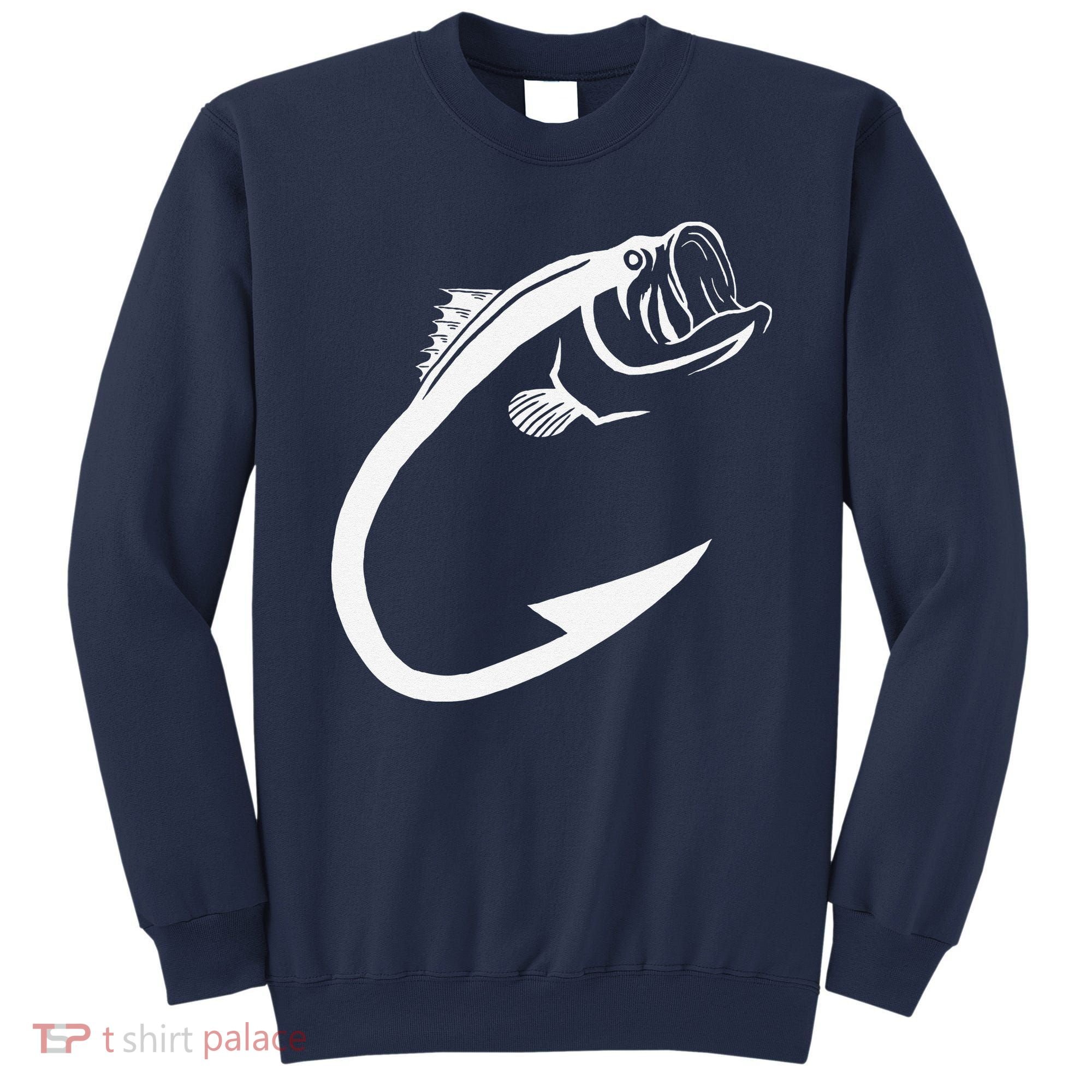 Fish Hook Minimal Art Cool Fishing Lover Art Lover Gift Sweatshirt