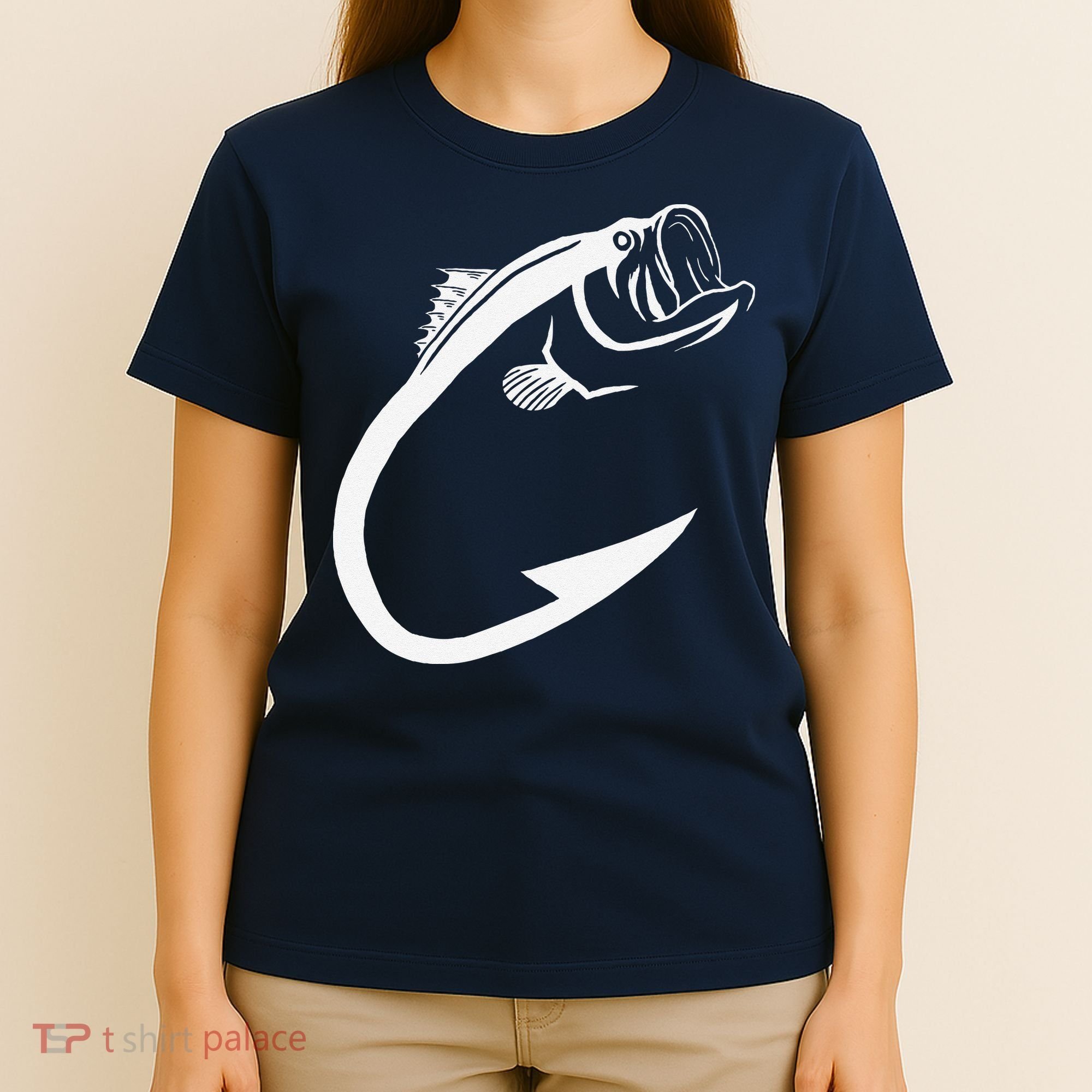 Fish Hook Minimal Art Cool Fishing Lover Art Lover Gift T-Shirt