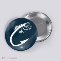 Fish Hook Minimal Art Cool Fishing Lover Art Lover Gift Button thumb 0