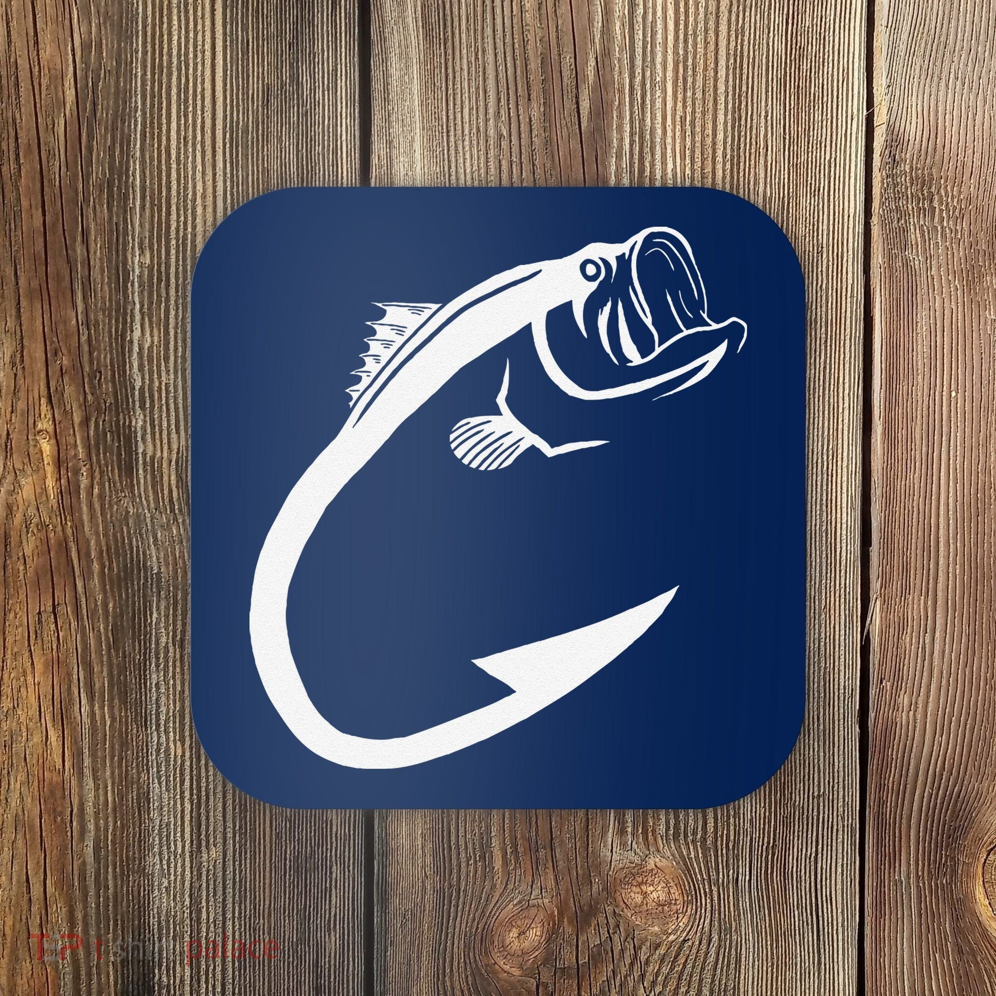 Fish Hook Minimal Art Cool Fishing Lover Art Lover Gift Coaster