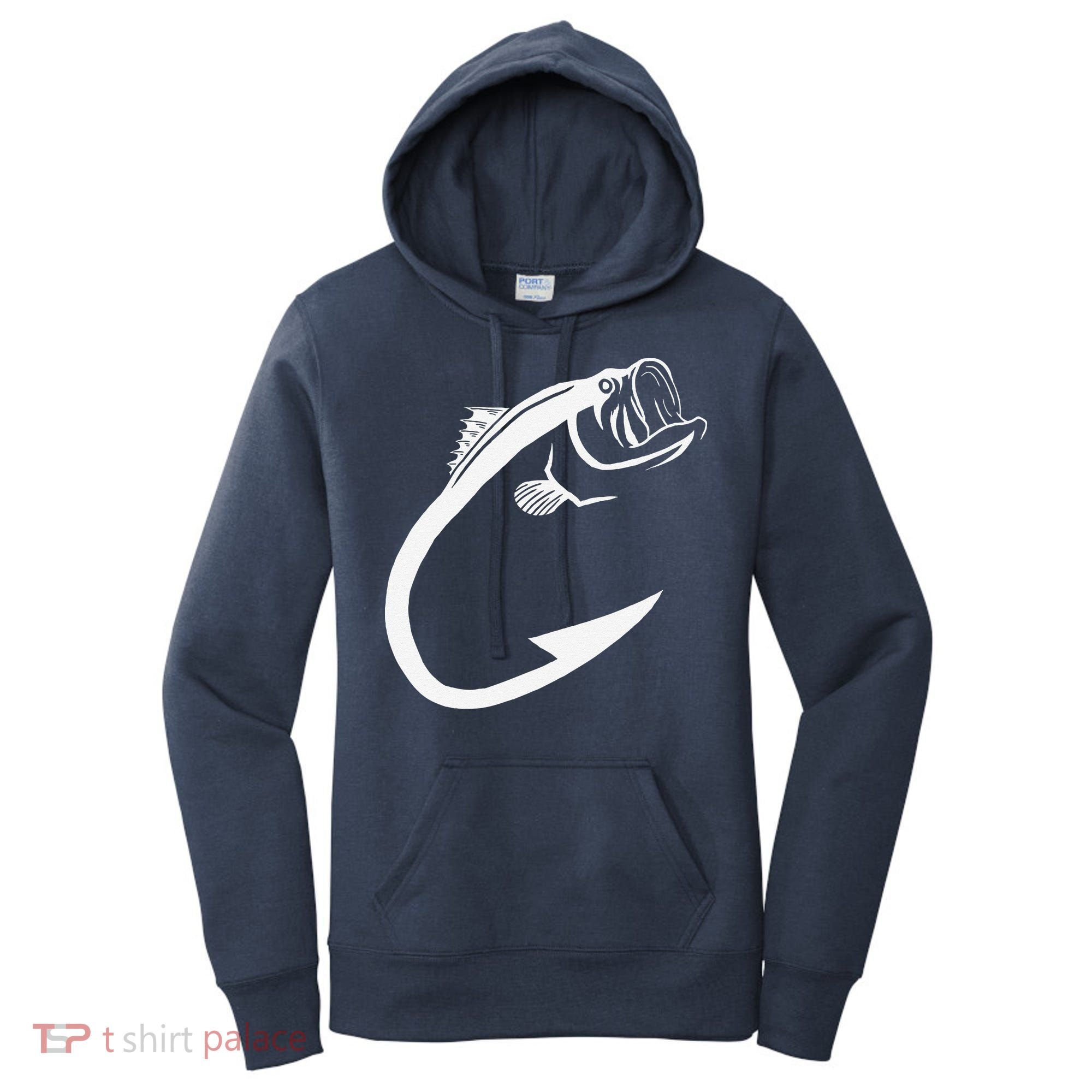 Fish Hook Minimal Art Cool Fishing Lover Art Lover Gift Women's Hoodie