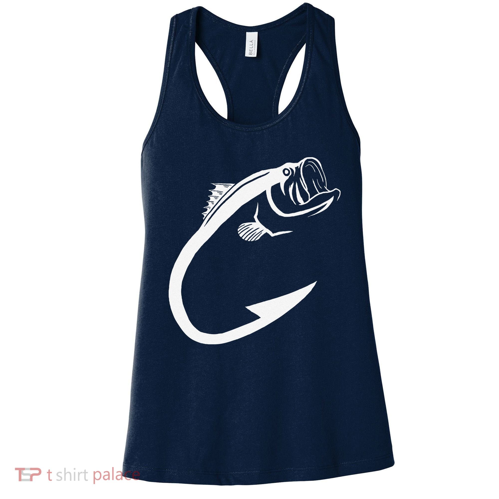 Fish Hook Minimal Art Cool Fishing Lover Art Lover Gift Women's Tank Top