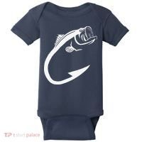 Fish Hook Minimal Art Cool Fishing Lover Art Lover Gift Baby Bodysuit thumb 0