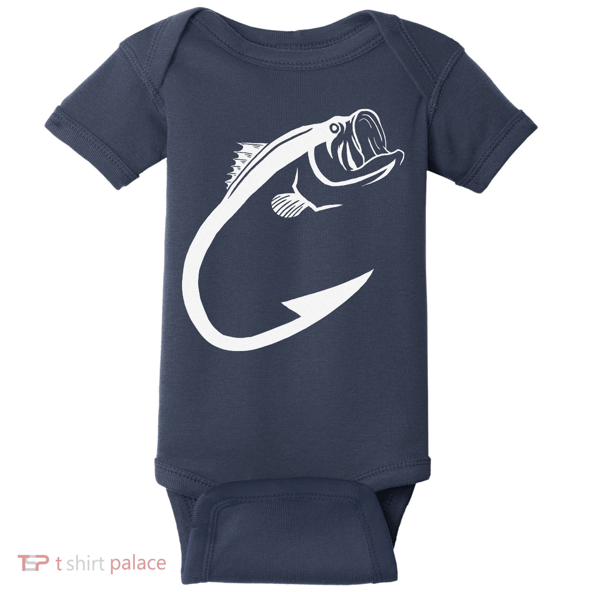 Fish Hook Minimal Art Cool Fishing Lover Art Lover Gift Baby Bodysuit