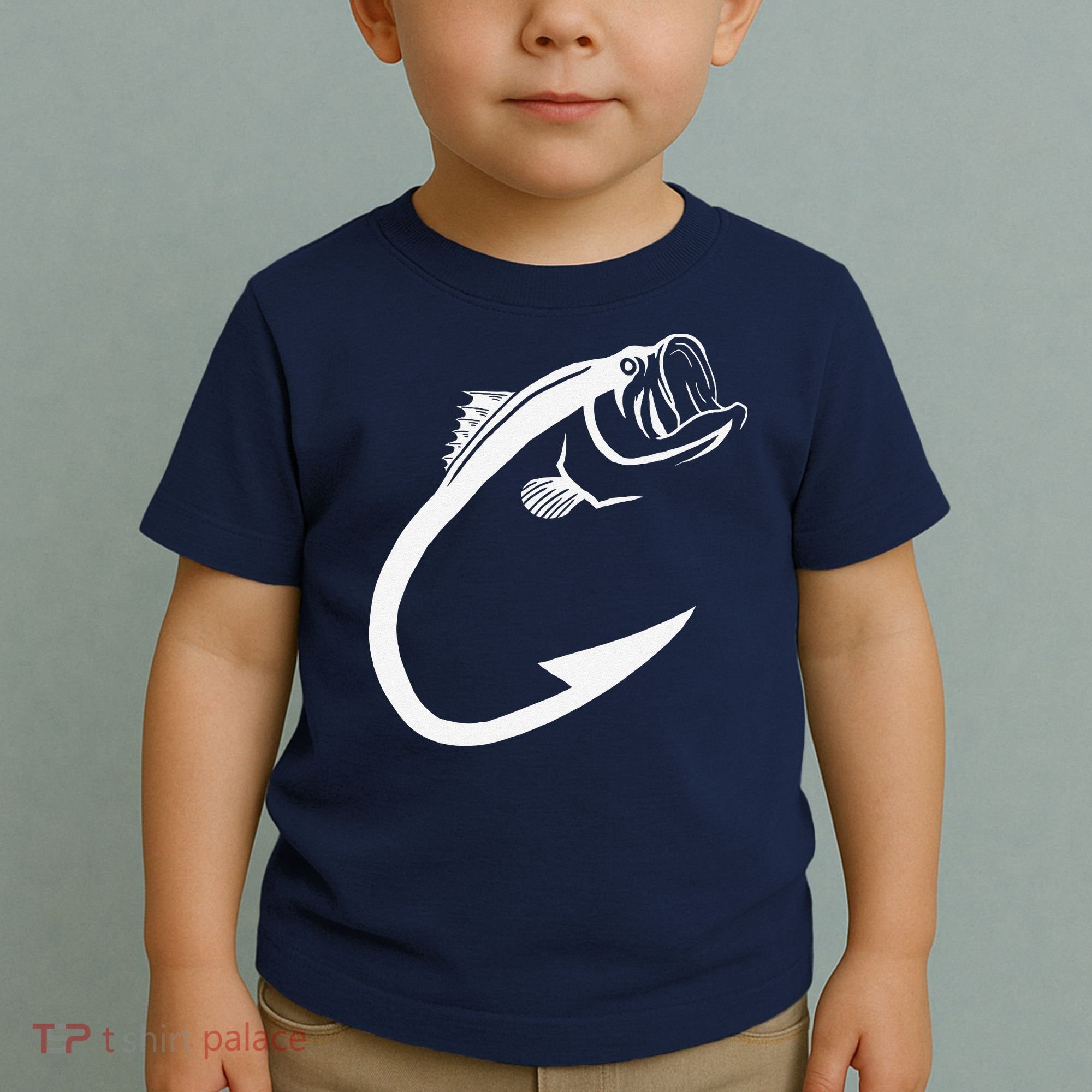 Fish Hook Minimal Art Cool Fishing Lover Art Lover Gift Toddler T-Shirt