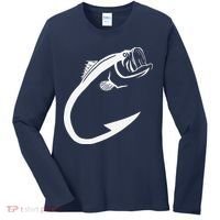 Fish Hook Minimal Art Cool Fishing Lover Art Lover Gift Women's Long Sleeve Shirt thumb 0