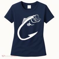 Fish Hook Minimal Art Cool Fishing Lover Art Lover Gift Women's T-Shirt thumb 0
