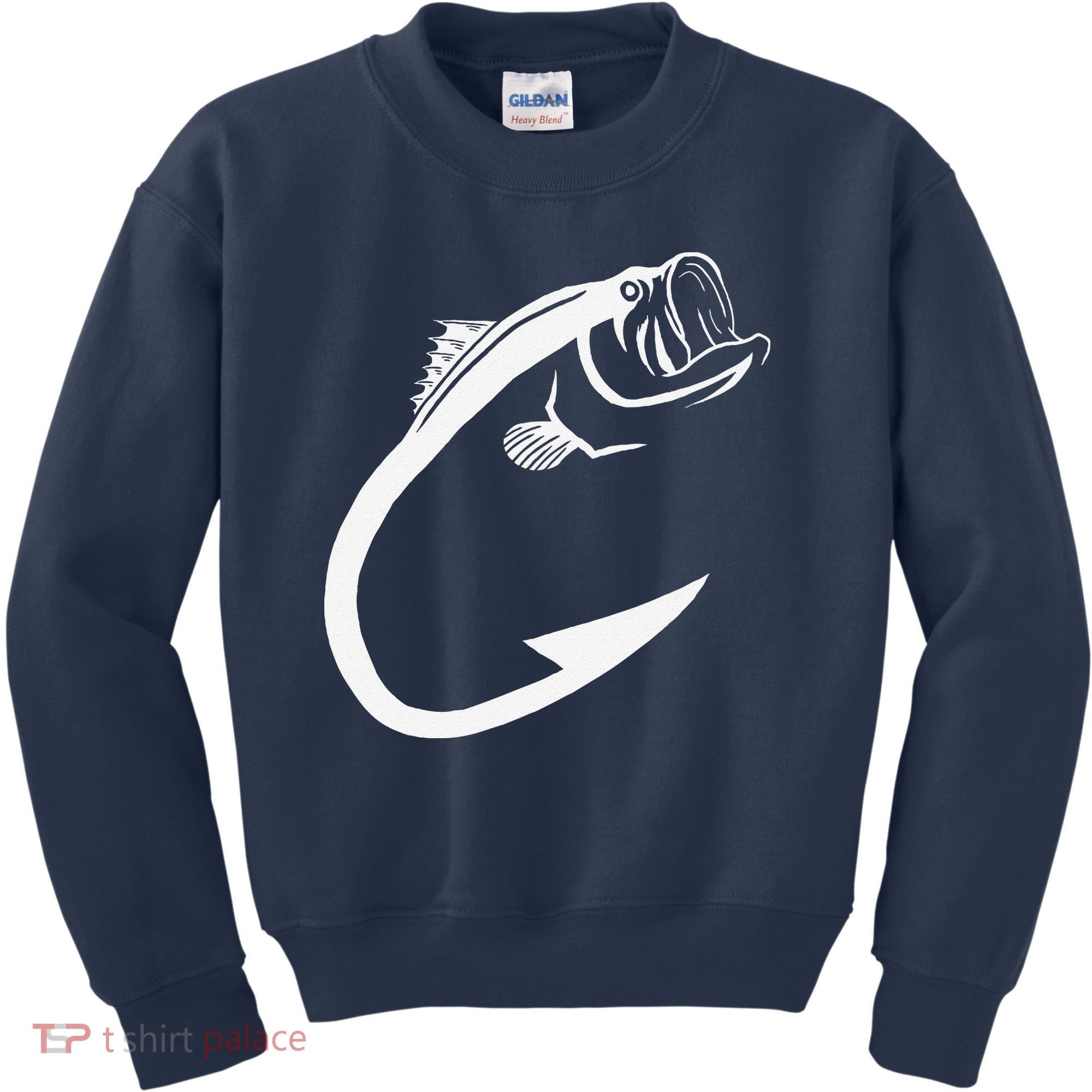 Fish Hook Minimal Art Cool Fishing Lover Art Lover Gift Kids Sweatshirt